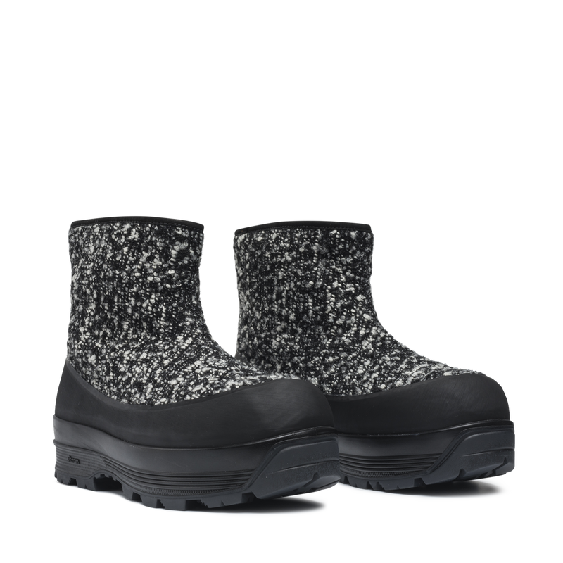 Badia Shearling Black/White Tweed W